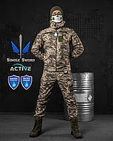 Зимний тактический костюм Single Sword пиксель , армейский зимний костюм пиксель на двойном флисе Сингл Сворд