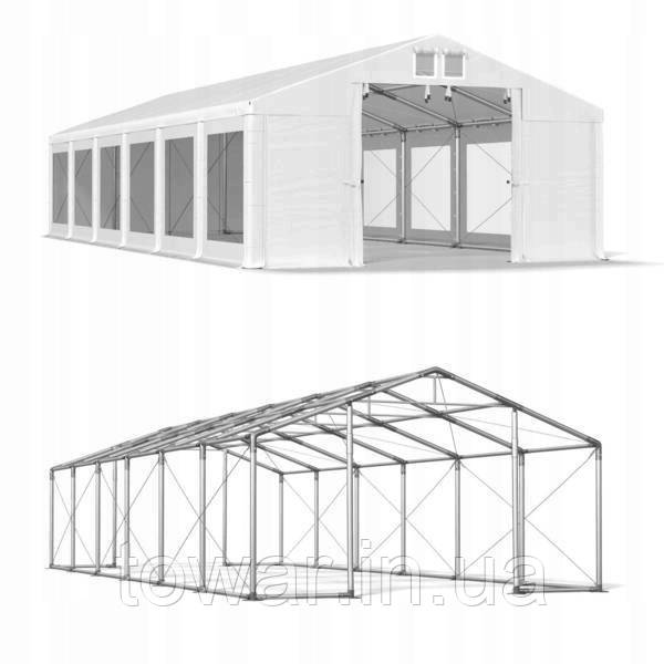 Павильон садовый гаражный тент 6x12 м PE560g / від -40°C до +60°C КРУГЛОГОДНЫЙ ⭐⭐⭐⭐⭐