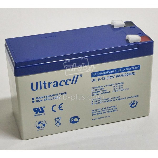 Батарея акумуляторна Ultracell UL12-12, 12В, 12Ач, AGM
