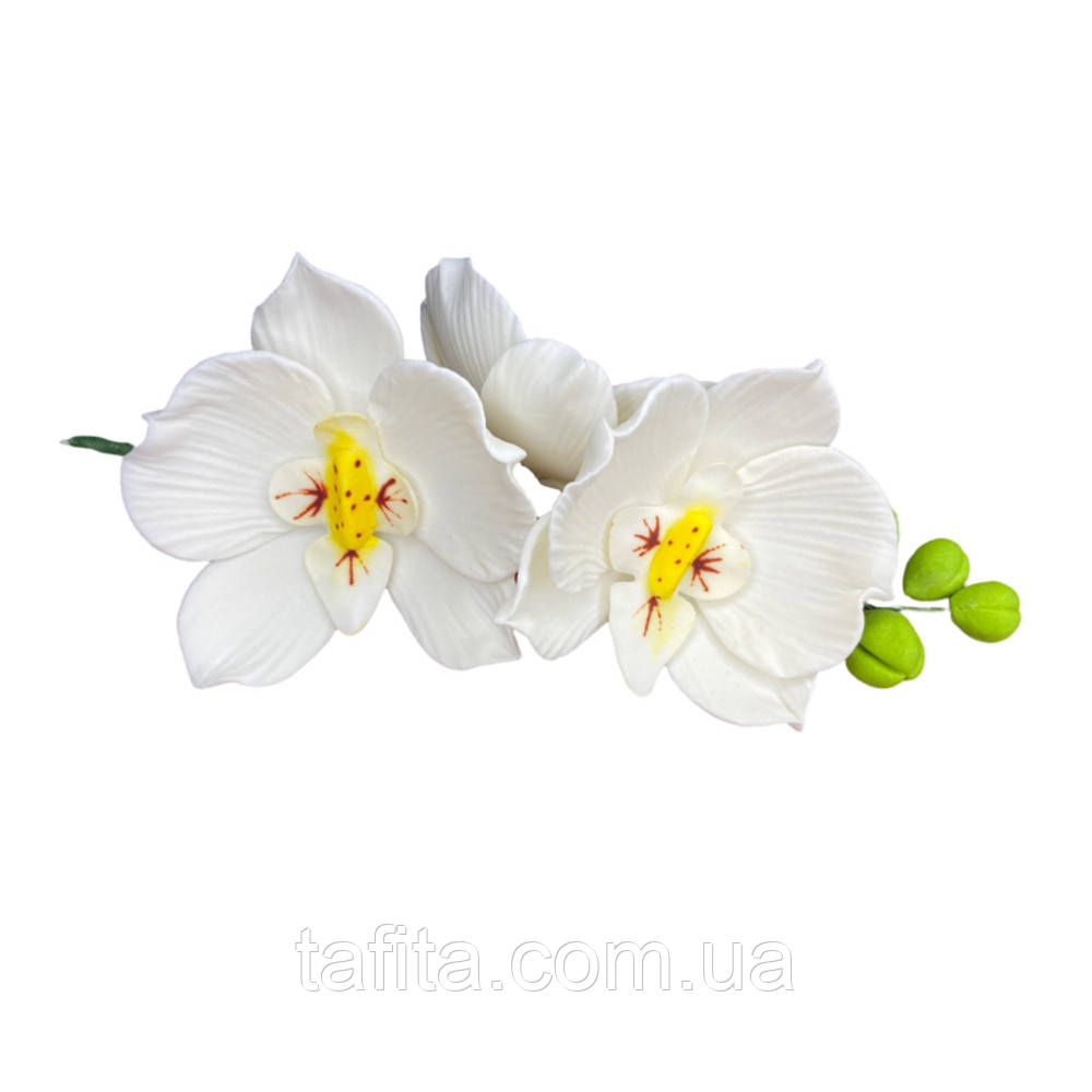 Гілочка орхідеї преміум біла Кондитерська прикраса