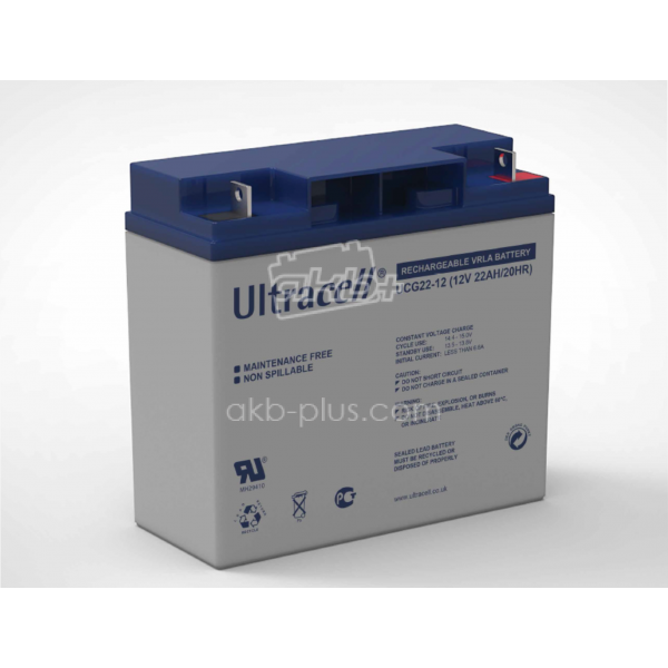 Батарея акумуляторна Ultracell UCG22-12, 12В, 22Ач