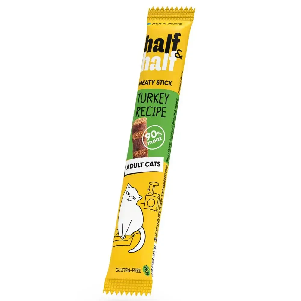 Ласощі для котів Half&Half Meaty Stick Adult 5 г - індичка