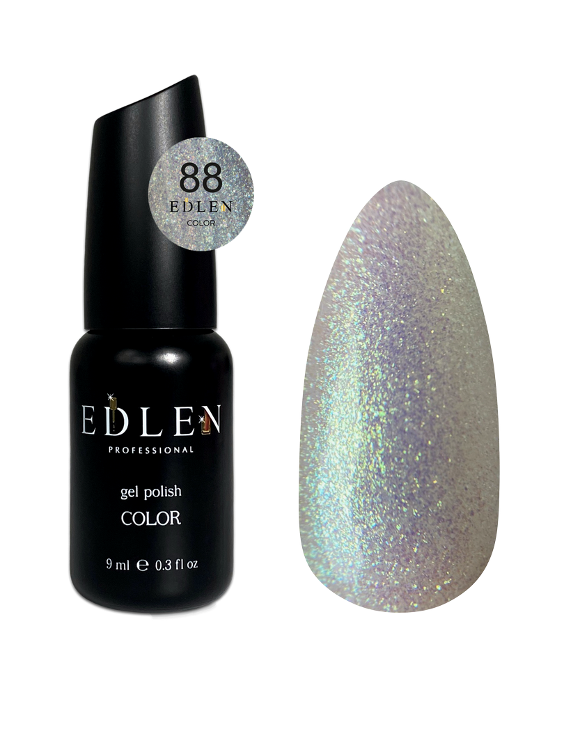 Гель-лак для нігтів Edlen Color №088 прозорий з зеленим шиммером, 9 мл