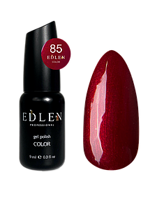 Гель-лак для нігтів Edlen Color №085 темно-малиновий з мікроблиском, 9 мл