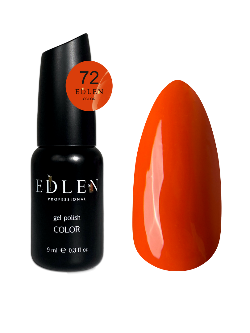 Гель-лак для нігтів Edlen Color №072 приглушений помаранчевий, 9 мл
