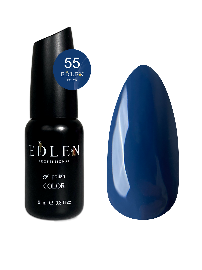 Гель-лак для нігтів Edlen Color №055 приглушений синій, 9 мл