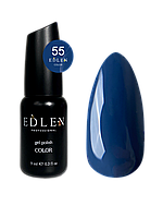 Гель лак для ногтей Edlen Color №055 однослойный кобальтовый, 9 мл