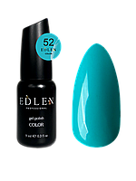Гель лак для ногтей Edlen Color №052 однослойный бирюзовый, 9 мл