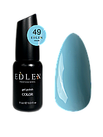 Гель лак для ногтей Edlen Color №049 однослойный бирюзовый, 9 мл