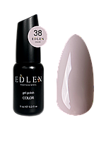 Гель лак для ногтей Edlen Color №038 однослойный бледно розовый, 9 мл