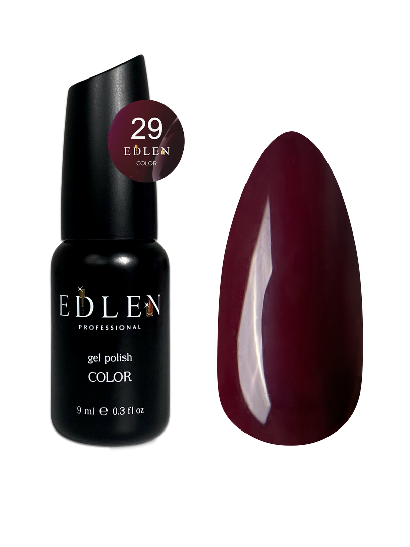 Гель-лак для нігтів Edlen Color №029 бордово-сливовий, 9 мл