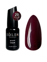 Гель лак для ногтей Edlen Color №029 однослойный темно сливовый, 9 мл