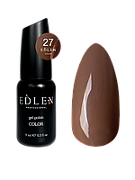 Гель лак для ногтей Edlen Color №027 однослойный шоколадный , 9 мл