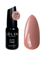 Гель лак для ногтей Edlen Color №024 однослойный темно бежевый, 9 мл