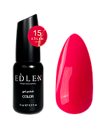 Гель лак для ногтей Edlen Color №015 однослойный красный, 9 мл