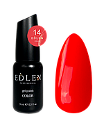 Гель лак для ногтей Edlen Color №014 однослойный красный, 9 мл