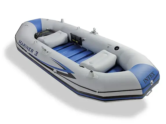 Човен надувний тримісний Mariner 3 Intex 68373 (297х127х46см, весла, насос), фото 1