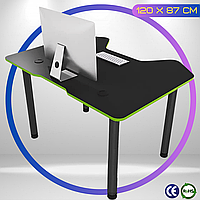 Комп'ютерний Стіл 120 x 87 x 75 см для Геймера COMFORT Joystick Геймерський Ігровий Стіл до 110 кг Чорний ЛДСП