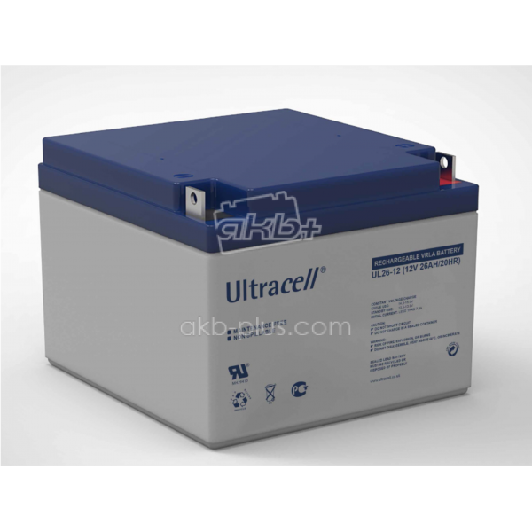 Батарея акумуляторна Ultracell UL26-12, 12В, 26Ач, AGM