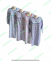 Женская ночная рубашка оптом с длинным рукавом цветная, теплая ночнушка женская р.L XL 2XL