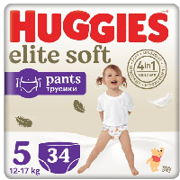 Трусики-підгузки Huggies Elite Soft Pants (хаггіс еліт софт) № 5 (12-17 кг) 34 шт