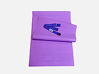 Комплект Коврик і ремінь для йоги LiveUp YOGA MAT + BELT фіолетовий 173x61x0.4см