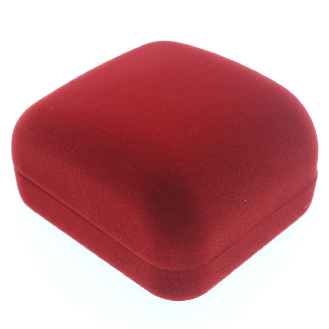 Футляр классика квадратный красный бархат для ювелирных изделий под кольцо или украшения размер 55 Х55 Х 35 мм
