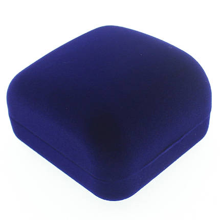 Футляр классика квадратный синий бархат для ювелирных изделий под кольцо или украшения размер 5,5Х5,2Х3,5 см, фото 2