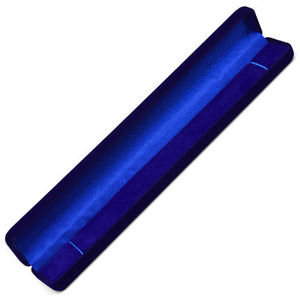 Футляр под браслет для украшений синий бархатный длинна 24 см высота 2,5 см ширина 3 см внутри синяя, фото 2