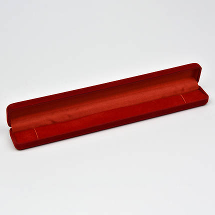 Футляр под браслет для украшений красный бархатный длинна 24 см высота 2,5 см ширина 3 см красная внутри, фото 2