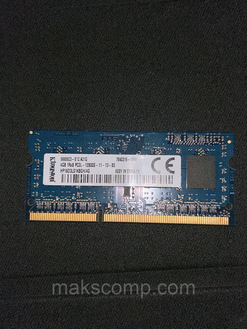 Памʼять Kingston 4Gb So-DIMM PC3L-12800S DDR3-1600 1.35v (HP16D3LS1KBGH/4G)