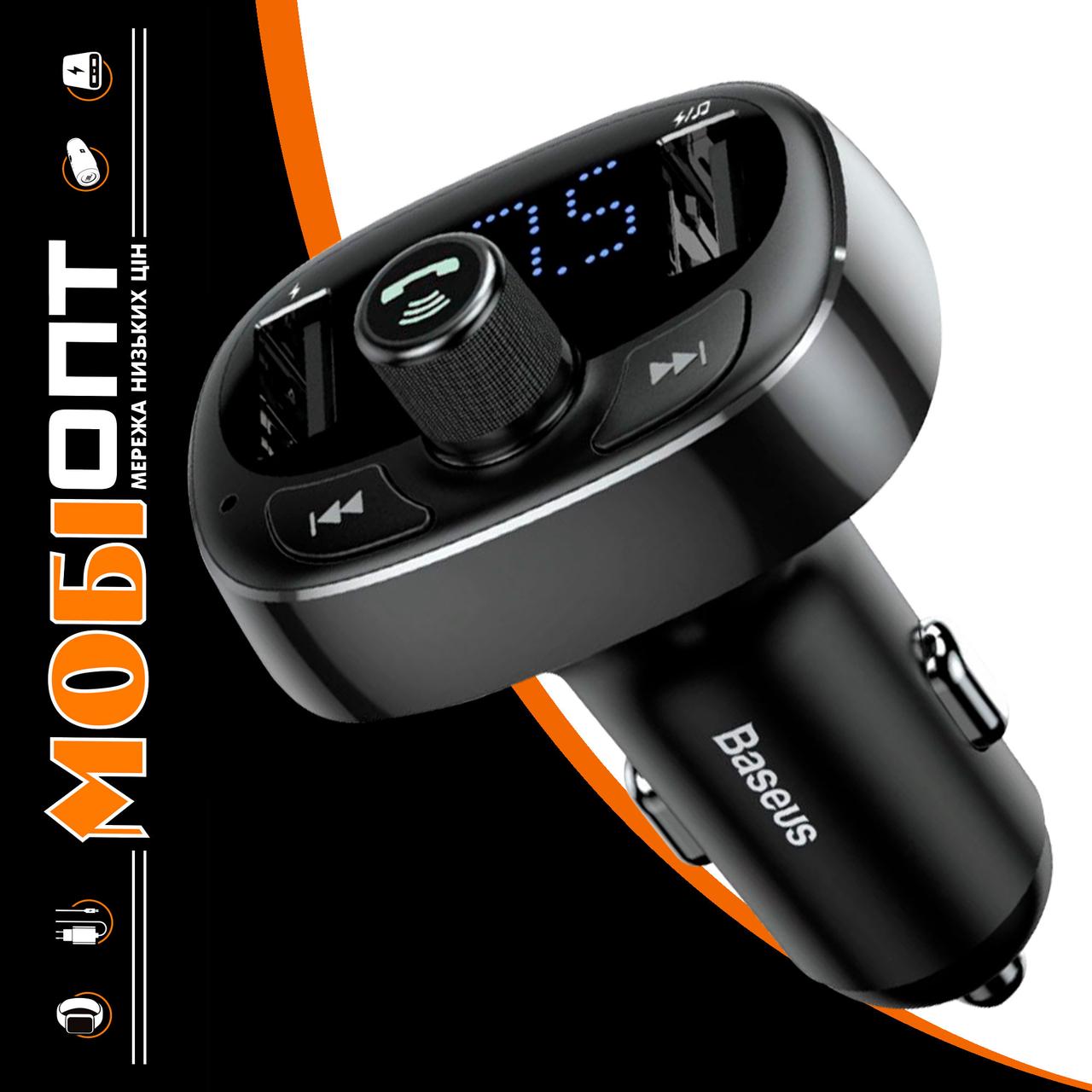 FM-модулятор/дисплей 2USB S-09 T-Typed black CCAL-TM01 Baseus (CCMT000301)