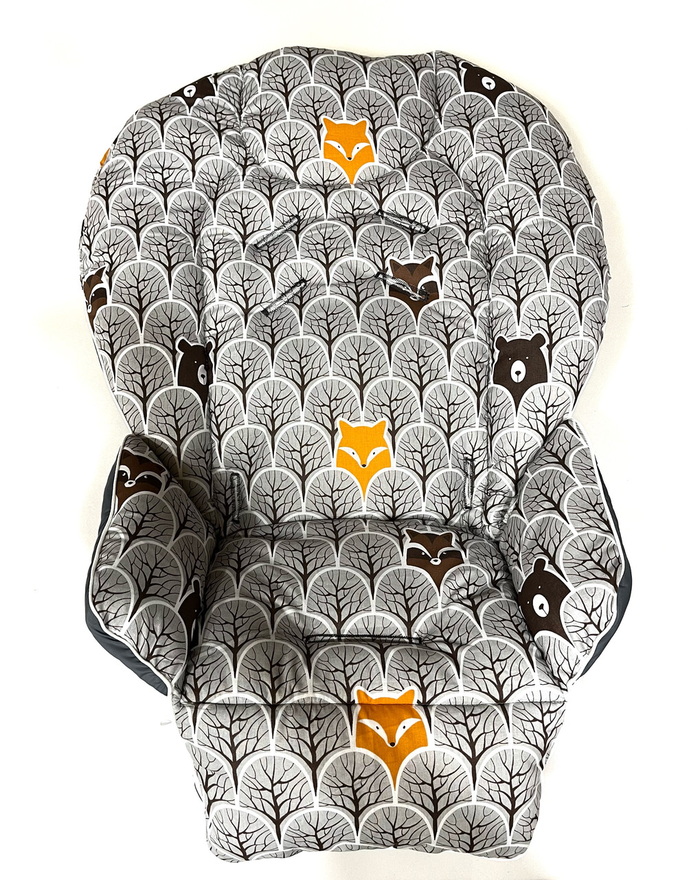 Чохол двостороній DavLu до стільчика для годування Chicco Polly 2 в 1 Графітовий (Ch-n-3-16), фото 1