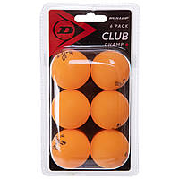 Набор мячей для настольного тенниса 6 штук DUNLOP DL679350 D TT BL 40+ CLUB CHAMP 6 BALL BLISTER OR (пластик,
