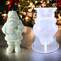 Силіконовий молд для свічки "Санта Клаус з подарунками" великий (бл.10,7 х 8,2 см)