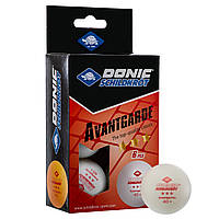 Набор мячей для настольного тенниса 6 штук DONIC MT-608530 AVANTGARDE 3star (пластик, d-40мм, белый)