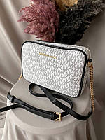 Стильная женская брендовая мини сумка Michael Kors, Кожаная женская классическая сумочка белого цвета
