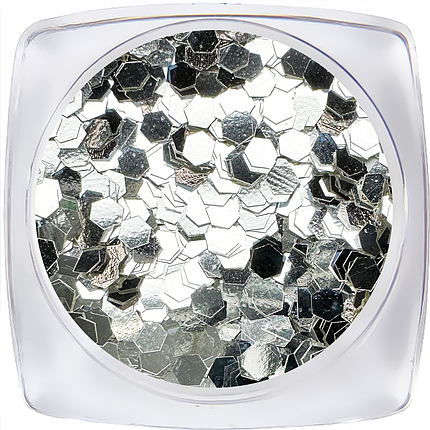 Шестигранники конфеті для декору дзеркальні великі, фото 1