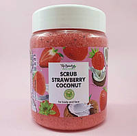 Цукровий скраб для обличчя та тіла полуниця - кокос Top Beauty Scrub Strawberry - Coconut 150 мл