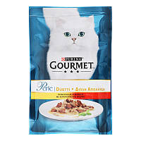 Вологий корм Purina Gourmet Perle для котів, шматочки в підливці, Курка та Яловичина 85 г (7613033574702)