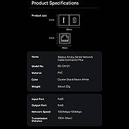 Спліттер RJ45 на RJ45 мама-мама з'єднувач патч-кордів Baseus AirJoy Network Cable Connector (чорний), фото 8