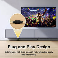 Спліттер RJ45 на RJ45 мама-мама з'єднувач патч-кордів Baseus AirJoy Network Cable Connector (чорний), фото 5