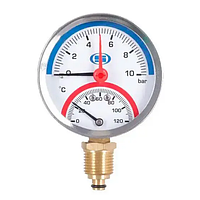 Термоманометр Gross радиальный (вертикальный) 1/4" для насосной станции