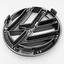 Емблема передня VW (Фольцваген) 120 mm POLO 5 (6R) 2009-2013 - Чорний глянець (6R0 853 600A), фото 3