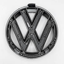 Емблема передня VW (Фольцваген) 120 mm POLO 5 (6R) 2009-2013 - Чорний глянець (6R0 853 600A), фото 4