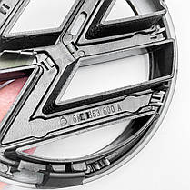 Емблема передня VW (Фольцваген) 120 mm POLO 5 (6R) 2009-2013 - Чорний глянець (6R0 853 600A), фото 5