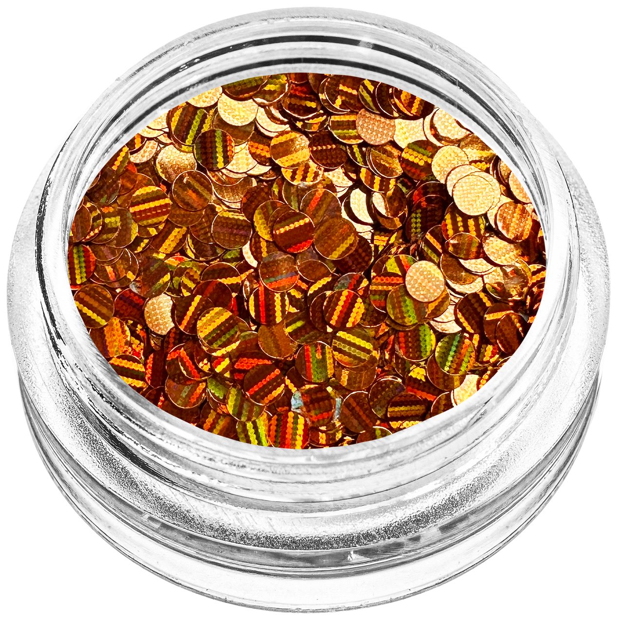 Конфеті кружечки для декору, мідна голограма середні