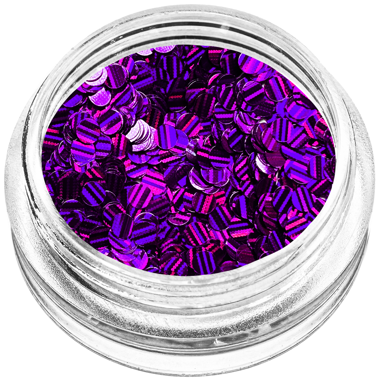 Конфеті кружечки для декору, фіолетова голограма середні