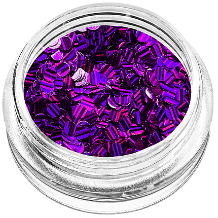 Конфеті кружечки для декору, фіолетова голограма середні, фото 1