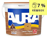 Лазурь-лак для древесины AURA LASUR AQUA акриловый цвета тик 9л